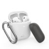Puro Silicon Case for AirPods with additional cap with hook - Άσπρο - - APCASE2DKGREY