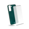 EGOBOO Tempered Glass + Case Rubber TPU Ruby Green (Samsung S21 4G) - - SS21DTPUPEAC