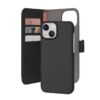 Puro Eco-leather detachable wallet case for iPhone 15 - black - - PUIPC15P61BOOKC3BLK